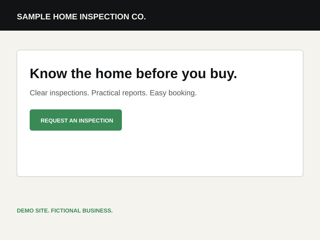 Home Inspection demo website preview