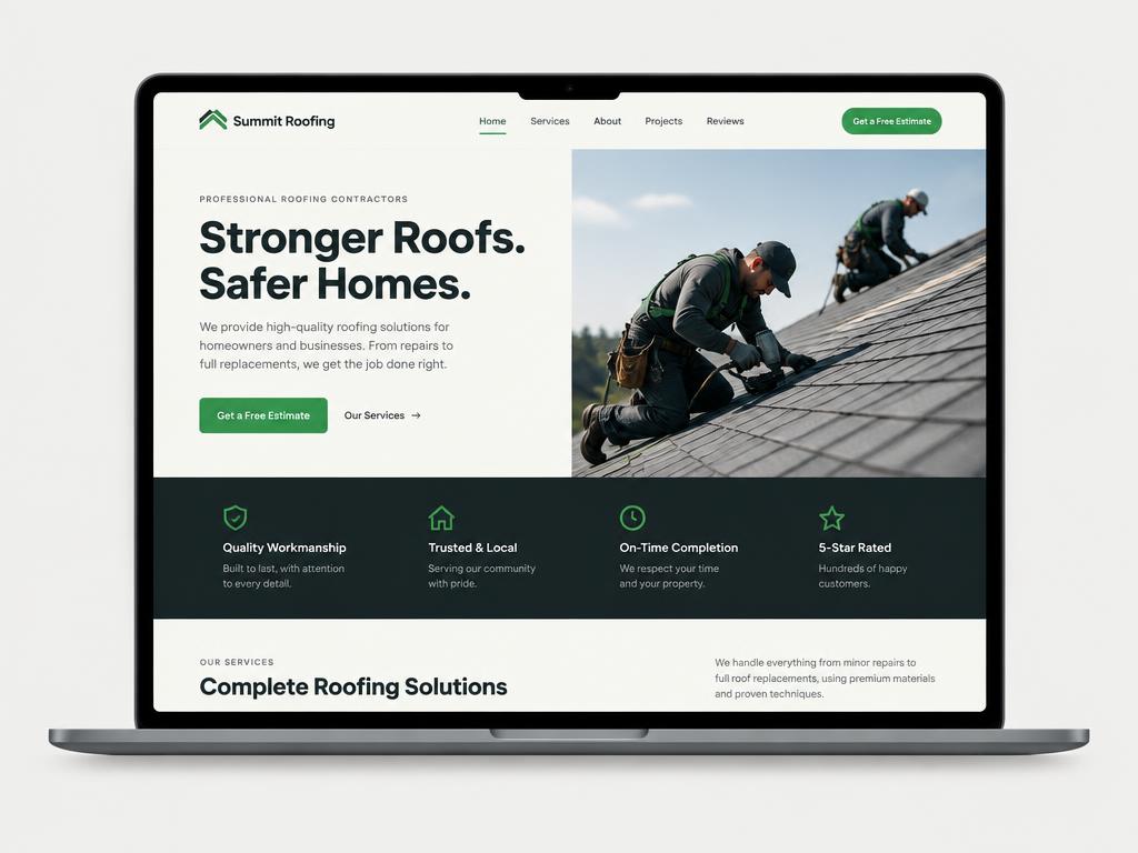 Roofing demo website preview